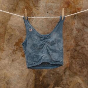 Purusha People Change Gather Blue Tie-Dye Women's Top